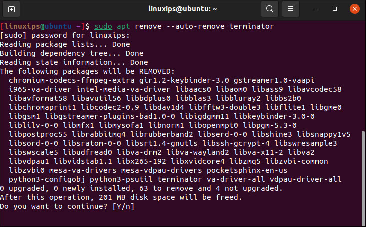 How to Uninstall Terminator on Ubuntu