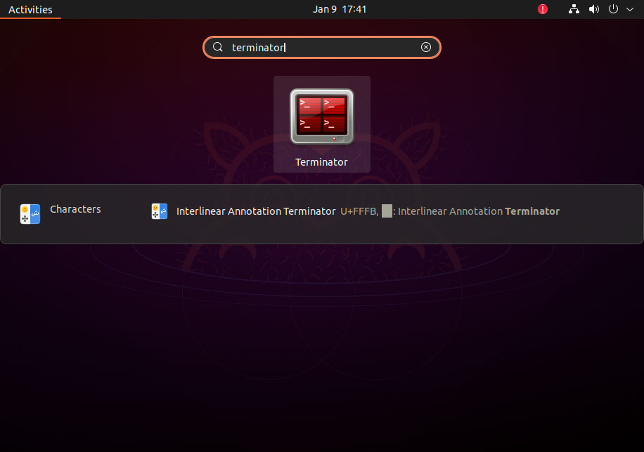 Open Terminator on Ubuntu
