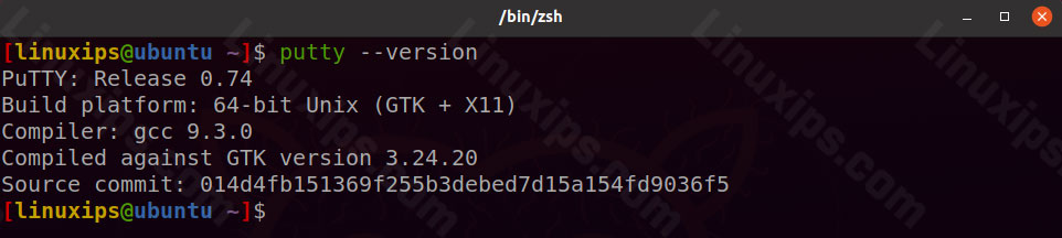 Check Putty Version on Ubuntu