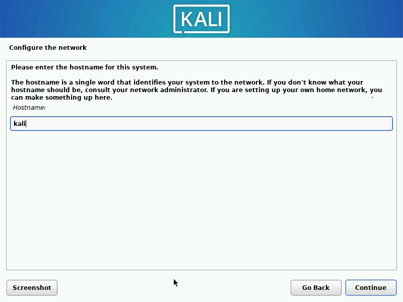 Kali Linux 2022.2 Hostname