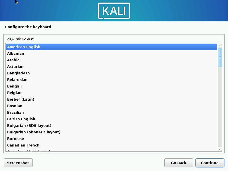 Kali Linux 2022.2 Keyboard