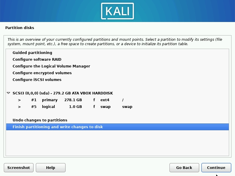 Kali Linux Partitons Overview