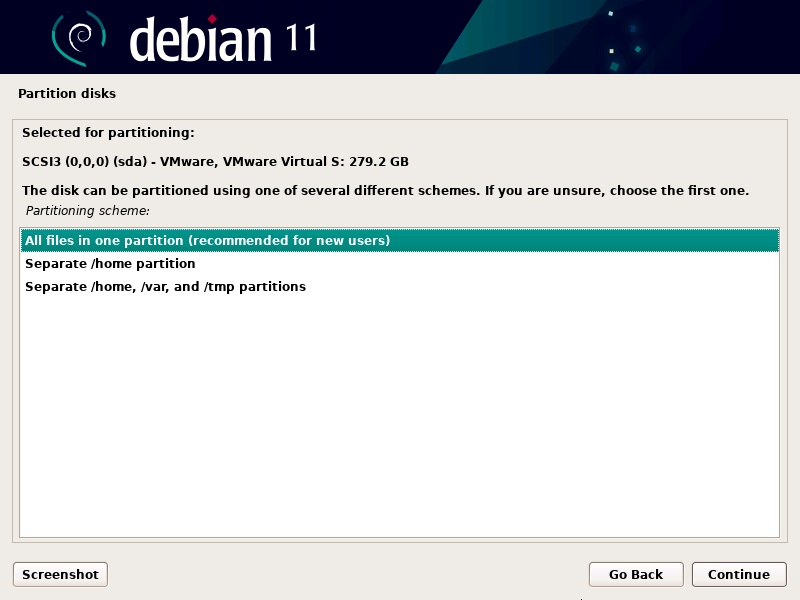 Create Partitons For Debian 11