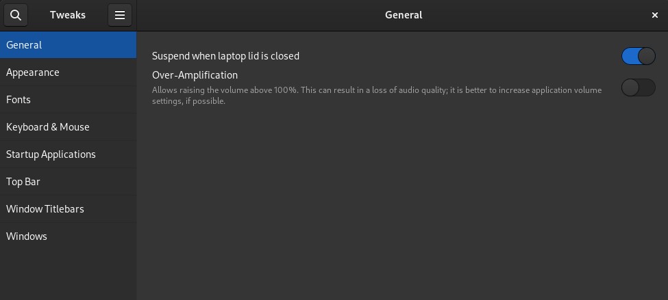 Gnome Tweaks on Fedora