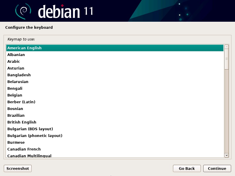 How to Install Debian 11 Setup Keyboard