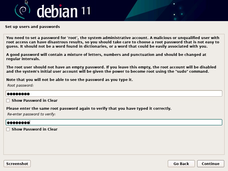 Set the root Password in Debian 11