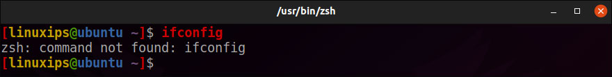 ifconfig command not found
