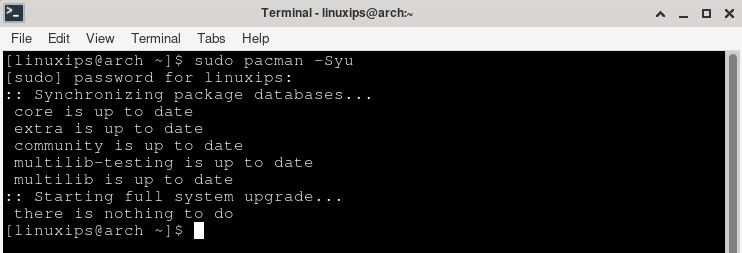 Update arch Linux