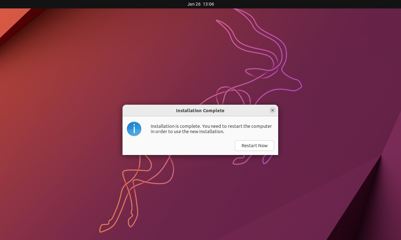 Ubuntu 22.10 Installation Complete