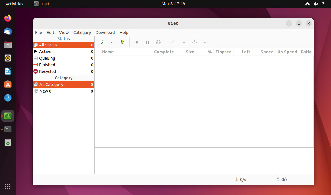 uGet Download Manager in Ubuntu