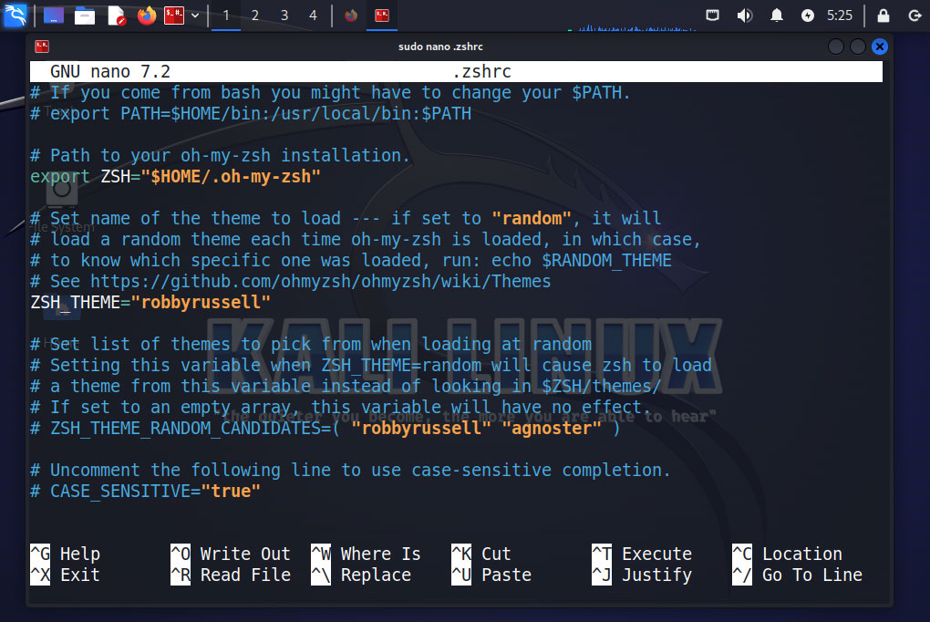 Change the Zsh Themes in Kali Linux 2024