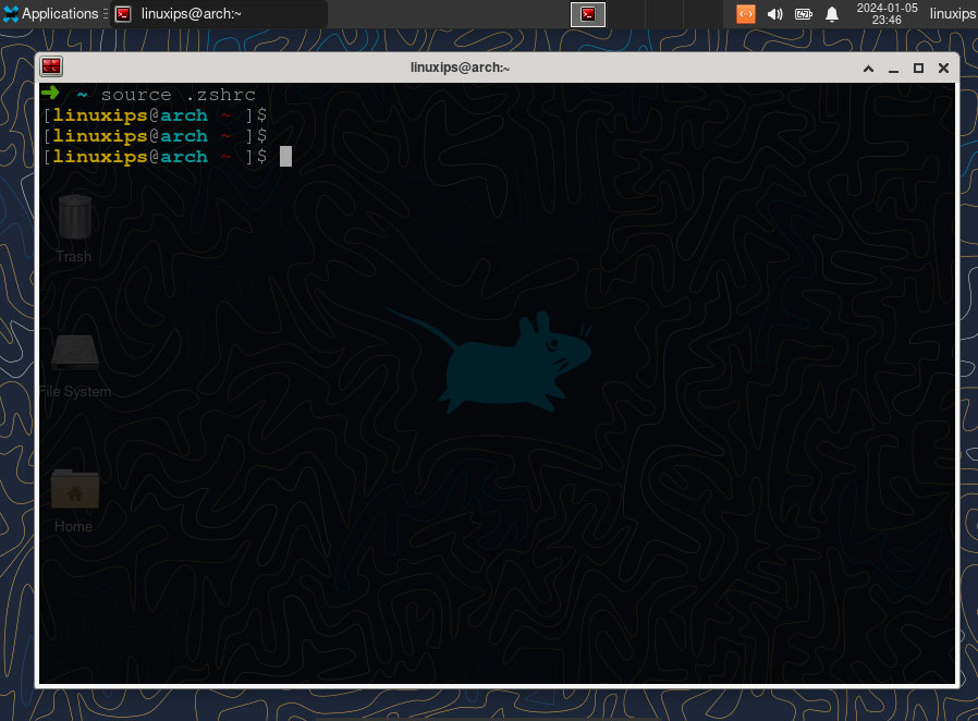 oh my zsh on Arch Linux